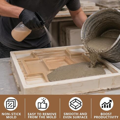 GOODTAKE Professional-Grade Mold Release - High-Temperature Formula for Rubber, Concrete & Resin Molds 16 oz Liquid, Non-Stick, Easy Clean Water-Based & Odorless Extends Mold Life Multi-Surface Use in Kuwait