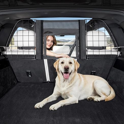 YJGF Dog Car Barrier for SUV,Width-Adjustable Dog Car Divider Net for SUV in Kuwait