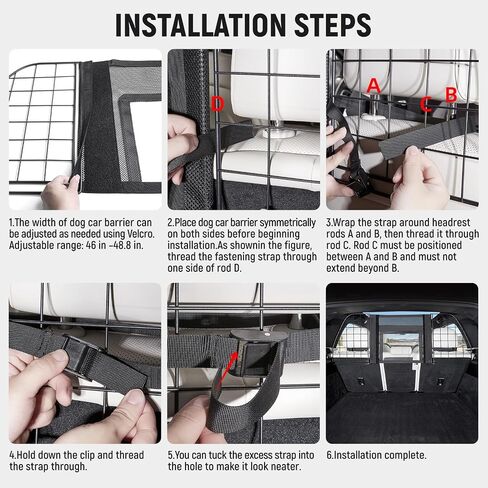 YJGF Dog Car Barrier for SUV,Width-Adjustable Dog Car Divider Net for SUV in Kuwait