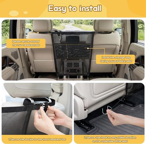 Dog Car Barrier, Dog Car Net Barrier with Mesh Storage Pocket in Kuwait