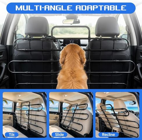 Dog Car Barrier for SUVs, Heavy Duty Pet Barrier Follow Seat Movement in Kuwait