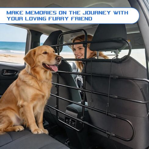 Dog Car Barrier for SUVs, Heavy Duty Pet Barrier Follow Seat Movement in Kuwait