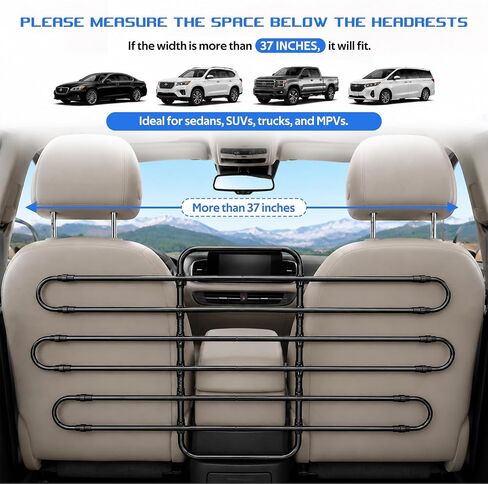 Dog Car Barrier for SUVs, Heavy Duty Pet Barrier Follow Seat Movement in Kuwait