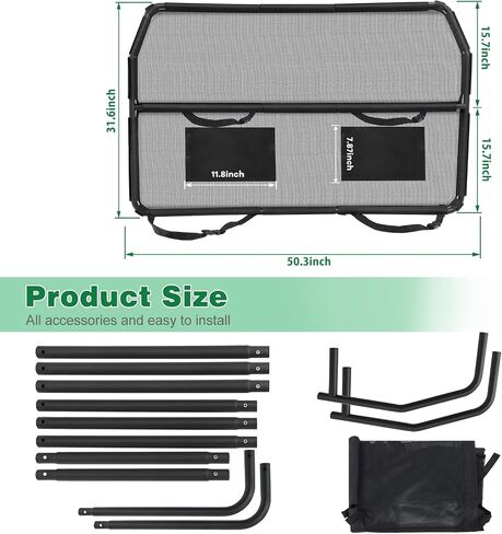Dog Car Barrier for SUVs, 50" Wide Car Divider with See-Through Net Mesh, for Small Trucks and Cargo Area, SUVs & Mid-Sized Vehicle, SUV Dog Barrier Escape-Proof, Universal-Fit Pet Divider Gate in Kuwait
