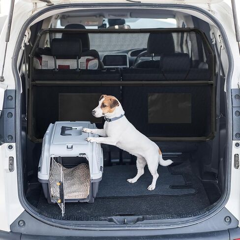 Dog Car Barrier for SUVs, 50" Wide Car Divider with See-Through Net Mesh, for Small Trucks and Cargo Area, SUVs & Mid-Sized Vehicle, SUV Dog Barrier Escape-Proof, Universal-Fit Pet Divider Gate in Kuwait