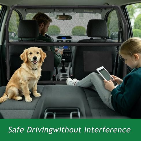 Dog Car Barrier for SUVs, 50" Wide Car Divider with See-Through Net Mesh, for Small Trucks and Cargo Area, SUVs & Mid-Sized Vehicle, SUV Dog Barrier Escape-Proof, Universal-Fit Pet Divider Gate in Kuwait