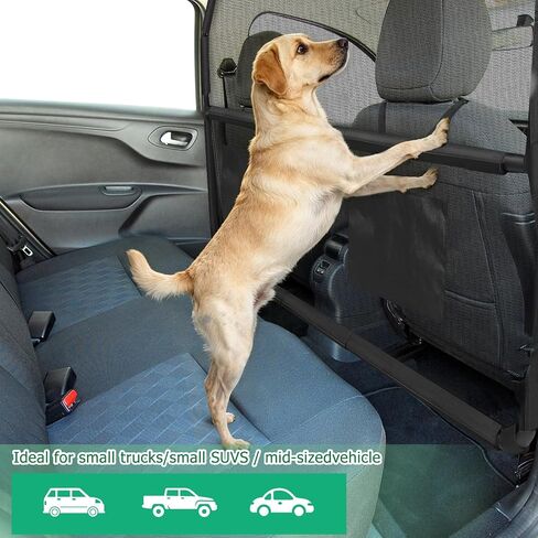 Dog Car Barrier for SUVs, 50" Wide Car Divider with See-Through Net Mesh, for Small Trucks and Cargo Area, SUVs & Mid-Sized Vehicle, SUV Dog Barrier Escape-Proof, Universal-Fit Pet Divider Gate in Kuwait