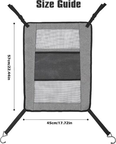 Dog Car Barrier,Backseat Pet Barrier for Cars, SUVs & Trucks, Breathable Mesh Dog Seat Divider with Adjustable Straps and Metal Hooks, Gray in Saudi Arabia