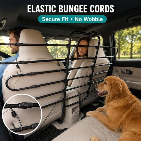 Dog Car Barrier, Adjustable Pet Gate for SUV Truck with Seat-Following Design in Kuwait