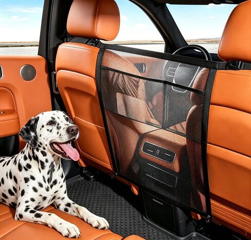 Dog Car Barrier, Mesh Pet Net Divider for Back Seat, Safety Barrier with Storage Pouch, Easy‑Install Separator for Cars SUV Truck, Large Dogs in Kuwait