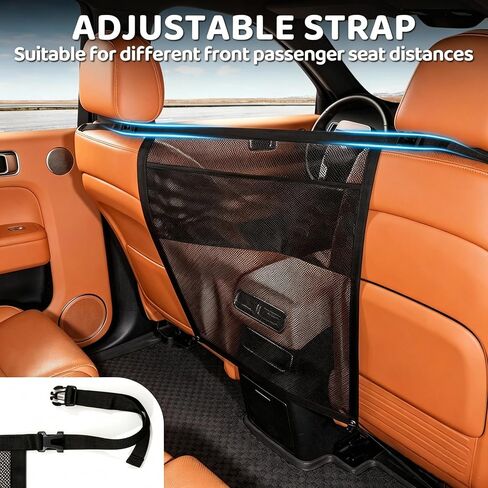 Dog Car Barrier, Mesh Pet Net Divider for Back Seat, Safety Barrier with Storage Pouch, Easy‑Install Separator for Cars SUV Truck, Large Dogs in Kuwait