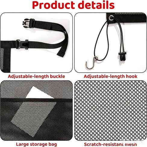 Dog Car Barrier, Mesh Pet Net Divider for Back Seat, Safety Barrier with Storage Pouch, Easy‑Install Separator for Cars SUV Truck, Large Dogs in Kuwait