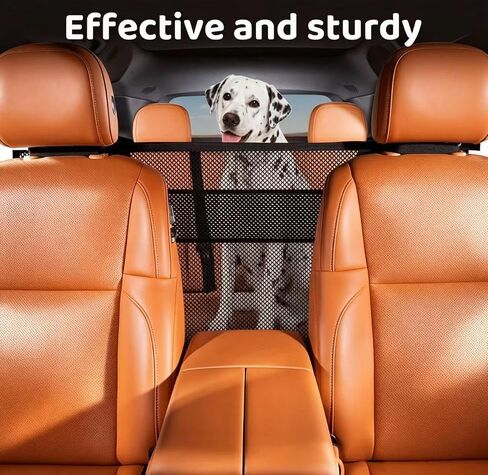 Dog Car Barrier, Mesh Pet Net Divider for Back Seat, Safety Barrier with Storage Pouch, Easy‑Install Separator for Cars SUV Truck, Large Dogs in Kuwait