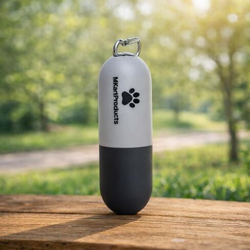 Portable Dog Poop Bag Dispenser with LED Flashlight, Refillable Waste Bag Holder with Carabiner Clip (Pink) in Kuwait