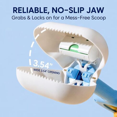Dog Pooper Scooper with 120 Bags – Unbreakable & Durable One Handed Pickup Tool for Large & Small Dogs, Ready to Use Easy Clean Poop Catcher for Yard, Walks, Grass – Blue in Kuwait