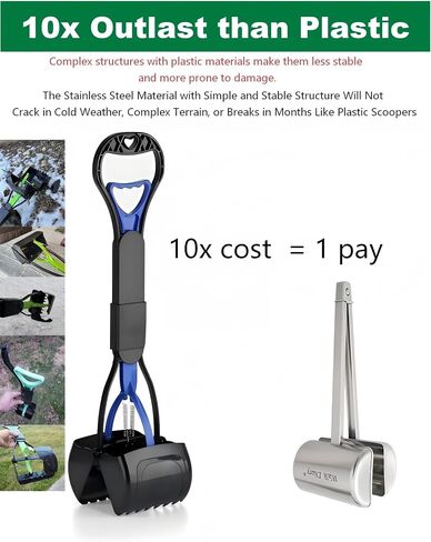 Small Dog Pooper Scooper, Portable Short Handle Stainless Steel in Kuwait