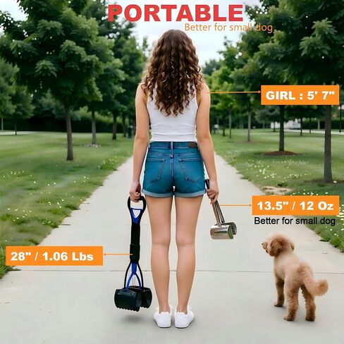 Small Dog Pooper Scooper, Portable Short Handle Stainless Steel in Kuwait