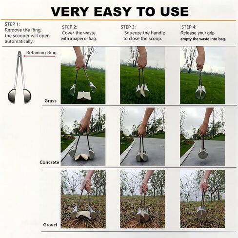 Small Dog Pooper Scooper, Portable Short Handle Stainless Steel in Kuwait