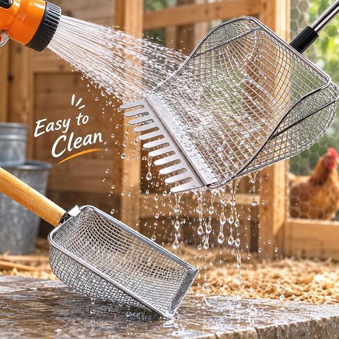 Chicken Poop Scooper, 2-Pcs Chicken Coop Cleaning Set in Kuwait