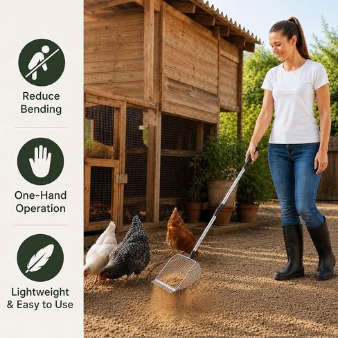 Chicken Poop Scooper, 2-Pcs Chicken Coop Cleaning Set in Kuwait