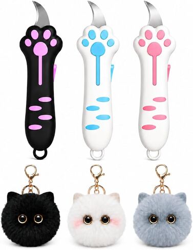 Cat Paw Box Cutter, Retractable Safety Cute Mini Box Cats Claw Cutter in Kuwait