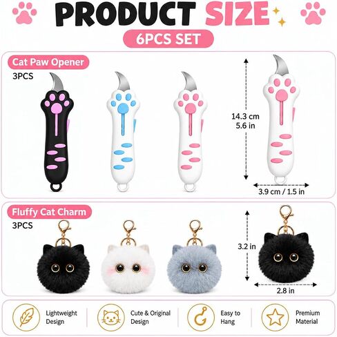 Cat Paw Box Cutter, Retractable Safety Cute Mini Box Cats Claw Cutter in Kuwait