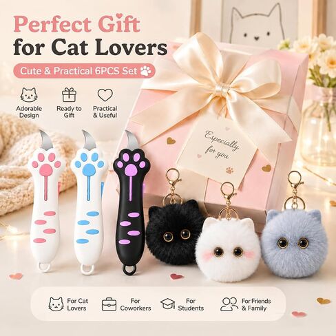 Cat Paw Box Cutter, Retractable Safety Cute Mini Box Cats Claw Cutter in Kuwait