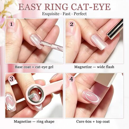 2026 Upgrade Ring-Shaped Cat Eye Magnet for Nails, 2-in-1 Circle & Y Shape Nail Tool, Wide Beam French Heart Effect, Portable DIY Tool – Great as Cat Eye Magnet Set,Cat Eyes Magnet (2Pcs) in Kuwait