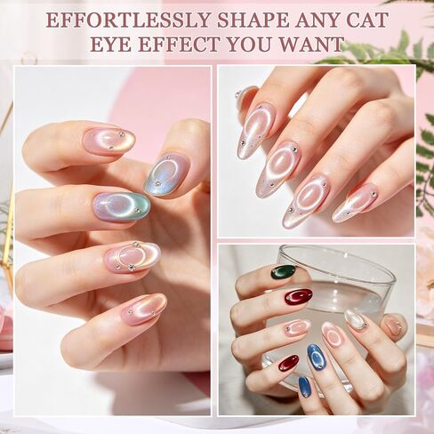 2026 Upgrade Ring-Shaped Cat Eye Magnet for Nails, 2-in-1 Circle & Y Shape Nail Tool, Wide Beam French Heart Effect, Portable DIY Tool – Great as Cat Eye Magnet Set,Cat Eyes Magnet (2Pcs) in Kuwait