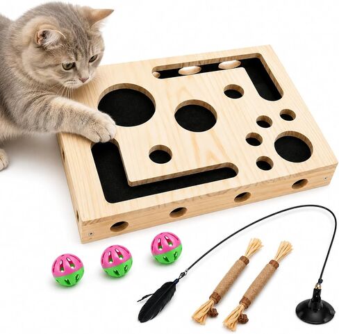 Claw Saver Box for Cats, Cat Nail File Box with 2-in-1 Scratching, Cat Scratch Box with Sandpaper Surface for Cat Claw Nails, Cat Toy Box for Indoor Cats in Kuwait