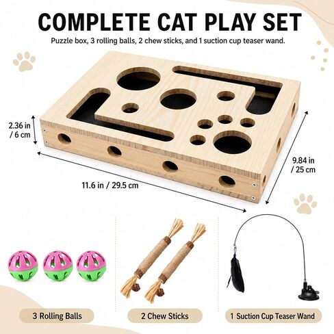 Claw Saver Box for Cats, Cat Nail File Box with 2-in-1 Scratching, Cat Scratch Box with Sandpaper Surface for Cat Claw Nails, Cat Toy Box for Indoor Cats in Kuwait