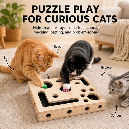 Claw Saver Box for Cats, Cat Nail File Box with 2-in-1 Scratching, Cat Scratch Box with Sandpaper Surface for Cat Claw Nails, Cat Toy Box for Indoor Cats in Kuwait