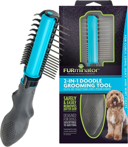 FURminator 2-in-1 Doodle Grooming Tool for Dogs Susceptible to Matting in Saudi Arabia