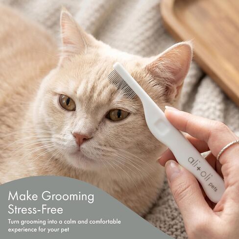 Ali+Oli Pets Eye Comb for Dogs & Cats – Fine Tooth Tear Stain Remover Comb – Pet Face Grooming Comb for Removing Eye Gunk, Debris & Tear Stains in Kuwait