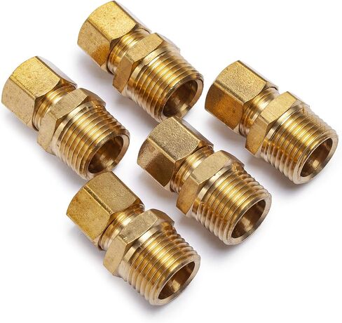 Brass 3/8-Inch OD x 3/4-Inch Male NPT Compression Connector Fitting(Pack of 5) in Kuwait