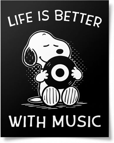 Life is Better With Music - Unique Typographic Wall Art Decor, This Ready to Frame Music Wall Art Poster Print is Good For Music Room, Office, Studio, And Man Cave Room Decor, Unframed - 8 * 10" in Saudi Arabia