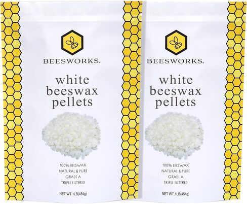 White Beeswax Pellets (1 lb) | 100% Pure, Cosmetic Grade, Triple-Filtered Beeswax for DIY Skin Care, Lip Balm, Lotion, and Candle Making in Saudi Arabia
