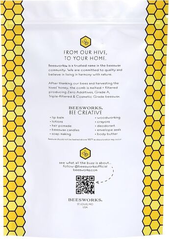 White Beeswax Pellets (1 lb) | 100% Pure, Cosmetic Grade, Triple-Filtered Beeswax for DIY Skin Care, Lip Balm, Lotion, and Candle Making in Saudi Arabia