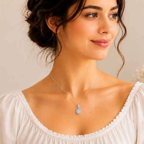 Natural Black Ethiopian Fire Opal Pendant Necklace, Gemstone Oval Bezel Dainty Handmade Jewelry, Healing Crystals, October Birthstone Gift 14k Gold Plated Sterling Silver Chain 20" in Saudi Arabia