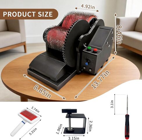 Wool Combing Machine; Electric Wool Drum carder; Quickly Remove Fiber impurities; Color Mixing carding; DIY Handmade Wool Blending Wheel; Ideal for Making Felt Dolls and Other Handmade Crafts in Kuwait