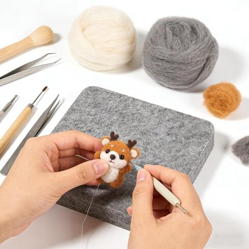 Healifty Needle Felting Pad High-Density Wool Felt Work Mat for Precision Crafting 6.10 X 6.10 X 0.98 in Thick Felt Sheets Base Light Grey in Kuwait