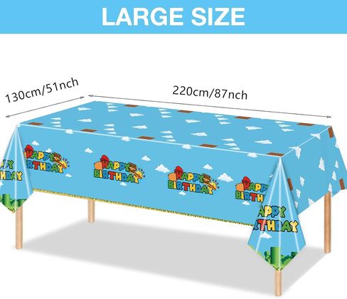 Nyhpar 3PCS Video Game Tablecloth, Super Theme Plastic Tablecover Disposable Table Covers for Game Theme Birthday Party Decorations Supplies, 86.6 x 51.2in in Kuwait