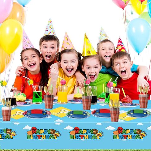 Nyhpar 3PCS Video Game Tablecloth, Super Theme Plastic Tablecover Disposable Table Covers for Game Theme Birthday Party Decorations Supplies, 86.6 x 51.2in in Kuwait