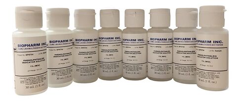 Phenolphthalein pH Indicator 1% Solution — One 500 mL (1.06 Pint) Bottle Plus 1 Dropper Bottle containing 50 ml of Solution in Kuwait