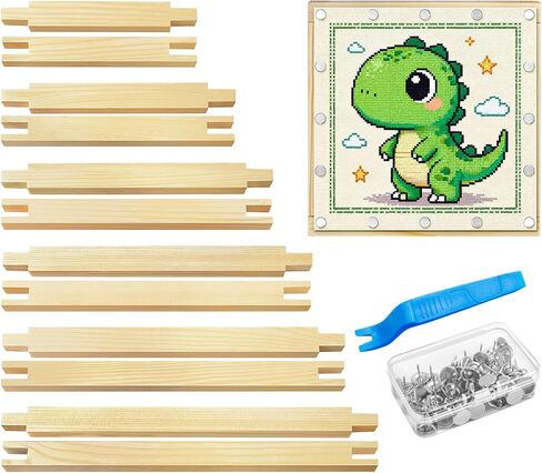 tutata 24 PCS Stretcher Bars for Needlework, with Thumb Tacks, Tack Remover in Kuwait