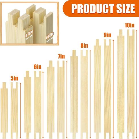 tutata 24 PCS Stretcher Bars for Needlework, with Thumb Tacks, Tack Remover in Kuwait