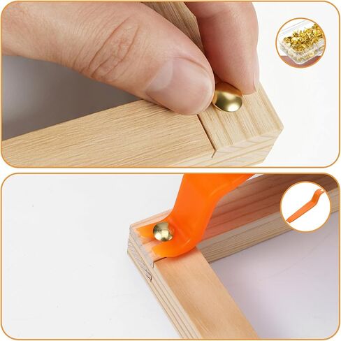 24pcs Needlepoint Stretcher Bars for Needlework,6 8 10 12 14 16 Inch 6 Sizes Wooden Canvas Stretcher Bars with 100 Thumb Tacks,Oil Painting Frame Set Needlepoint Embroidery Frame Set for Crafts in Kuwait