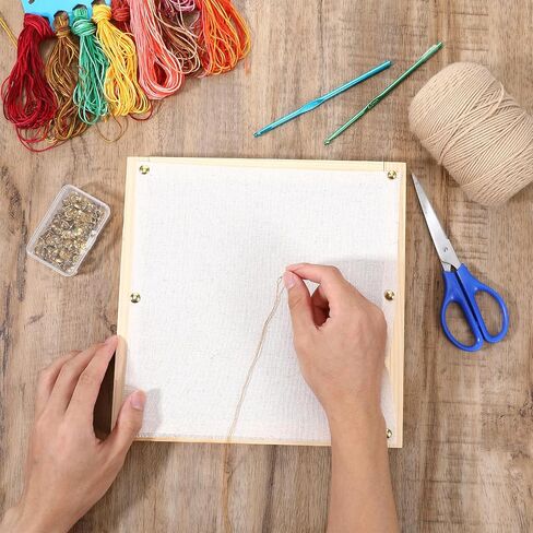 24pcs Needlepoint Stretcher Bars for Needlework,6 8 10 12 14 16 Inch 6 Sizes Wooden Canvas Stretcher Bars with 100 Thumb Tacks,Oil Painting Frame Set Needlepoint Embroidery Frame Set for Crafts in Kuwait