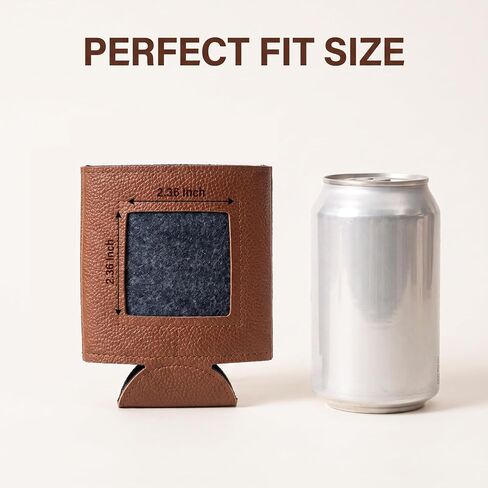 4PCS Self Finishing PU Leather Can Cozy for Needlepoint 2.36 x 2.36 Inch Canvas DIY Craft Accessory in Kuwait
