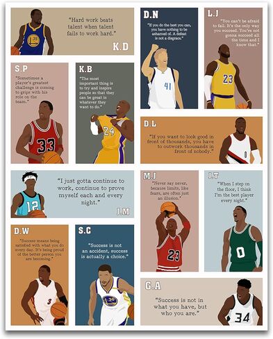 LOLUIS Gifts for Men, Basketball Superstars Motivational Quotes Artwork Decor Unique Sports Present Idea for Birthday Christmas Teen Boys Room in Saudi Arabia